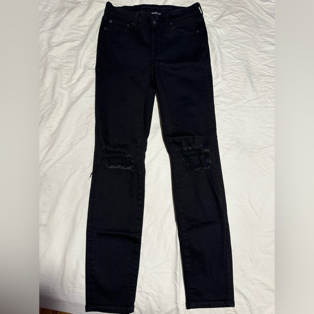 American Eagle Outfitters Black Skinny Jeans Hi-Rise Jegging Classic Style